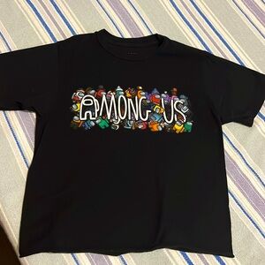 Among Us black Unisex T-shirt. Size XS. 100% cotton.